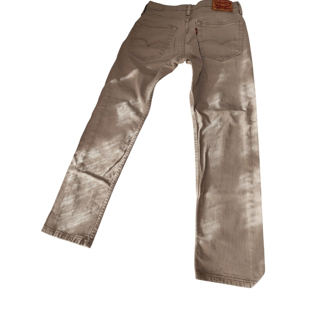 Levis 502 Jeans Mens 30x30 Beige Khaki Regular Tapered Fit Denim Pants